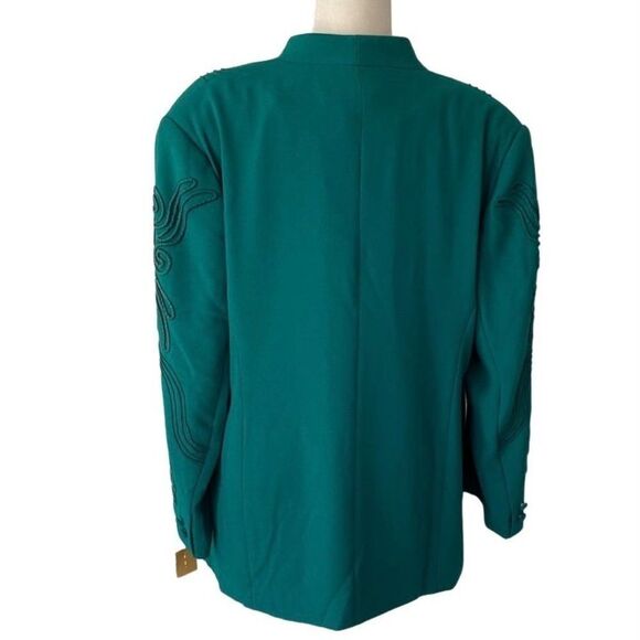 Orlando Rossi Vintage Jade Green Embellished Jacket SZ 20 NWT - Picture 2 of 13